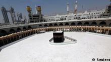 General view of Kaaba at the Grand Mosque which is almost empty of worshippers, after Saudi authority suspended umrah (Islamic pilgrimage to Mecca) amid the fear of coronavirus outbreak, at Muslim holy city of Mecca, Saudi Arabia March 6, 2020. REUTERS/Ganoo Essa