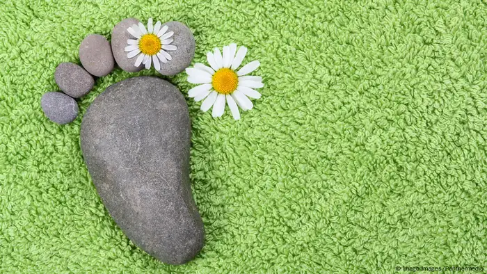 صورة رمزية عن البصمة البيئية التي يتركها كل إنسان عن طريق أنشطته اليومية.