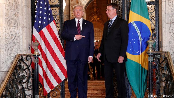 Donald Trump e Jair Bolsonaro em encontro na Flórida, em março de 2020