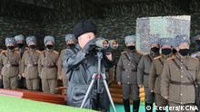 North Korean leader Kim Jong Un attends a drill by a unit of the Korean People's Army (KPA), North Korea in this image released by North Korea's Korean Central News Agency (KCNA) on February 29, 2020. KCNA via REUTERS ATTENTION EDITORS - THIS IMAGE WAS PROVIDED BY A THIRD PARTY. REUTERS IS UNABLE TO INDEPENDENTLY VERIFY THIS IMAGE. NO THIRD PARTY SALES. SOUTH KOREA OUT. NO COMMERCIAL OR EDITORIAL SALES IN SOUTH KOREA.