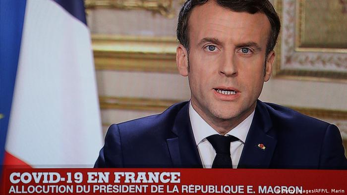 Frankreich Rede Emmanuel Macron zu Coronavirus 