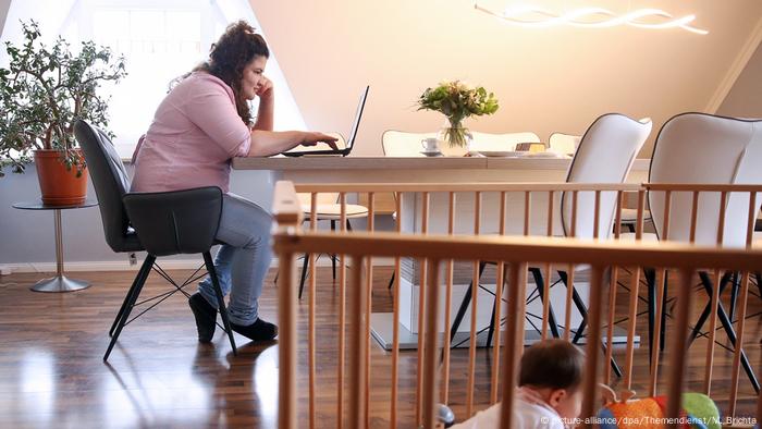 Woman working from home