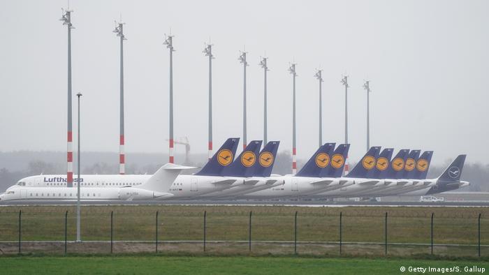 Lufthansa planes on the ground