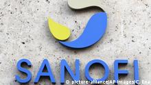 The logo of French drug maker Sanofi is pictured at the company's headquarters, in Paris, Thursday, Feb. 7, 2019. (AP Photo/Christophe Ena) |