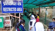 Access to the coronovirus testing center at New Delhi's Ram Manohar Lohiya Hospital is restricted. Location: New Delhi, India. Photographer: Aditya Sharma