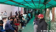 People waiting in line to get tested for coronavirus (COVID-19) at New Delhi's Ram Manohar Lohia Hospital. Location: New Delhi, India. Photographer: Aditya Sharma