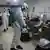 Coronavirus Syrien Idlib Krankenhaus Weiße Helme sprühen Desinfektionsmittel