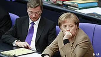 Deutschland Bundestag Afghanistan Debatte Westerwelle und Merkel