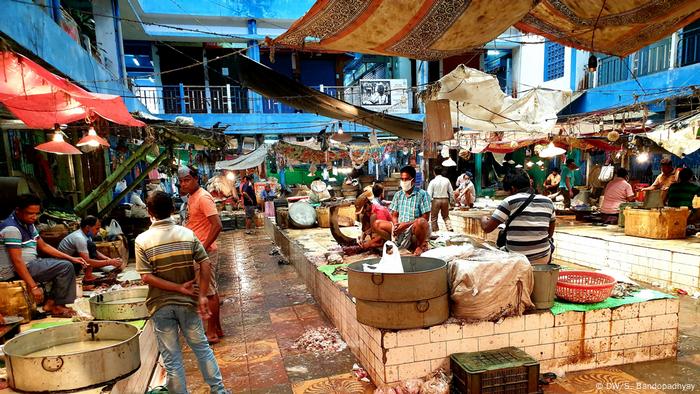 A wet market in India
