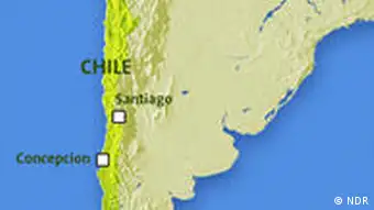 Chile Karte vom NDR zum Beben Februar 2010