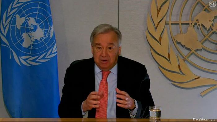 UN Covid-19 Virtuelle Pressekonferenz António Guterres