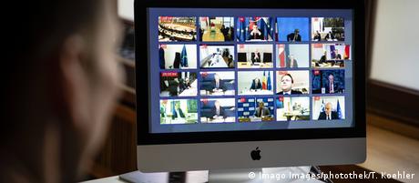 Bundesaussenminister Heiko Maas, SPD, nimmt Teil an einer Videokonferenz