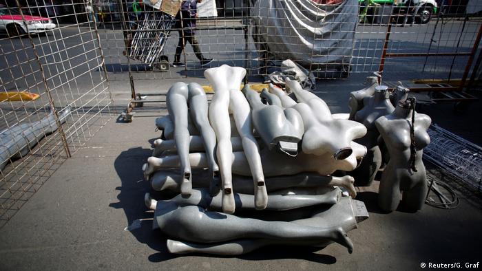 Mannequins piled up in Tepito market, Mexico City