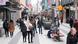 People walk on a busy street in Stockholm despite the coronavirus People walk on a busy street in Stockholm despite the coronavirus
