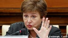 05.02.2020
FILE PHOTO: IMF Managing Director Kristalina Georgieva speaks during a conference hosted by the Vatican on economic solidarity, at the Vatican, February 5, 2020. REUTERS/Remo Casilli/File Photo