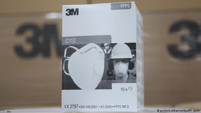 Atemschutzmaske der Schutzklasse FFP2, die der US-Konzern 3M in China produziert