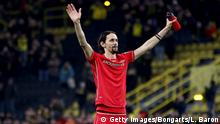 DORTMUND, GERMANY - FEBRUARY 01: Neven Subotic of Berlin celebrates with the fans of Dortmund after loosing the Bundesliga match between Borussia Dortmund and 1. FC Union Berlin at Signal Iduna Park on February 01, 2020 in Dortmund, Germany. (Photo by Lars Baron/Bongarts/Getty Images)