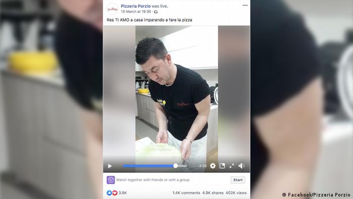A pizza chef on Facebook sharing his pizza recipe