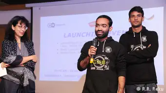 During the final of the Media Tech Challenge in Dhaka, the teams got a chance to present their concepts and answer questions from the audience