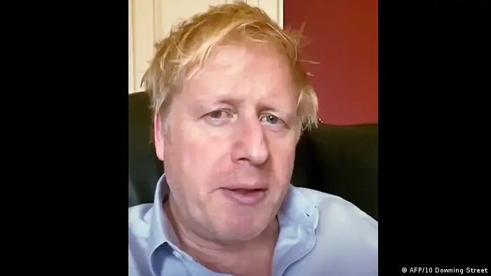 British PM Boris Johnson in a video adressing his twitter followers from home (AFP/10 Downing Street)