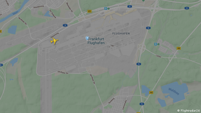 Screenshot vom Frankfurt Flughafen Flightradar24