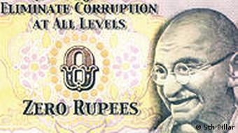 Indien Anti-Korruptions Geld 0 Rupien