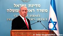 14.03.2020 *** Israeli Prime Minister Benjamin Netanyahu delivers an speech at his Jerusalem office on March 14, 2020, regarding the new measures that will be taken to fight the Corona virus in Israel. - Netanyahu said Israel would shut down eateries, shopping centres and gyms in a bid to halt the spread of coronavirus. Netanyahu also said he would ask the government's approval in the upcoming cabinet meeting set to be held via video conference to allow technologies used in the war against terror to be used to track the movements of Israelis with coronavirus. (Photo by GALI TIBBON / various sources / AFP) (Photo by GALI TIBBON/AFP via Getty Images)