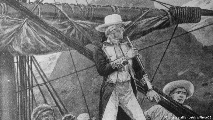 Sketch of Captain James Cook on the Endeavour (picture-alliance/Mary Evans), 