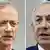 Benny Gantz, left, and Benjamin Netanyahu, right.