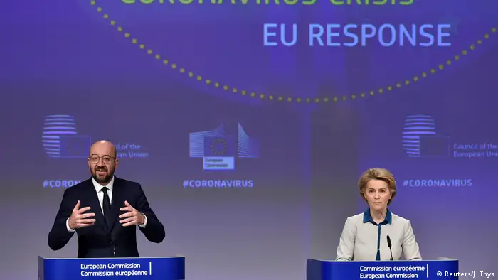 EU-PK zur Coronakrise mit Ursula von der Leyen und Charles Michel