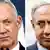 Montagem com fotos de Benny Gantz e Benjamin Netanyahu