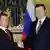 Russian President Dmitry Medvedev. left, shakes hands with Ukrainian counterpart Viktor Yanukovich
