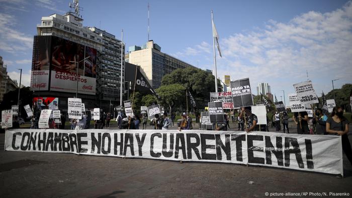 Protestas en la pandemia de coronavirus en Buenos Aires, en el Día del Trabajador. (1.05.2020).