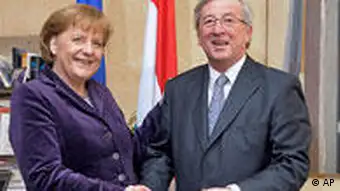 Angela Merkel Jean-Claude Juncker in Luxemburg