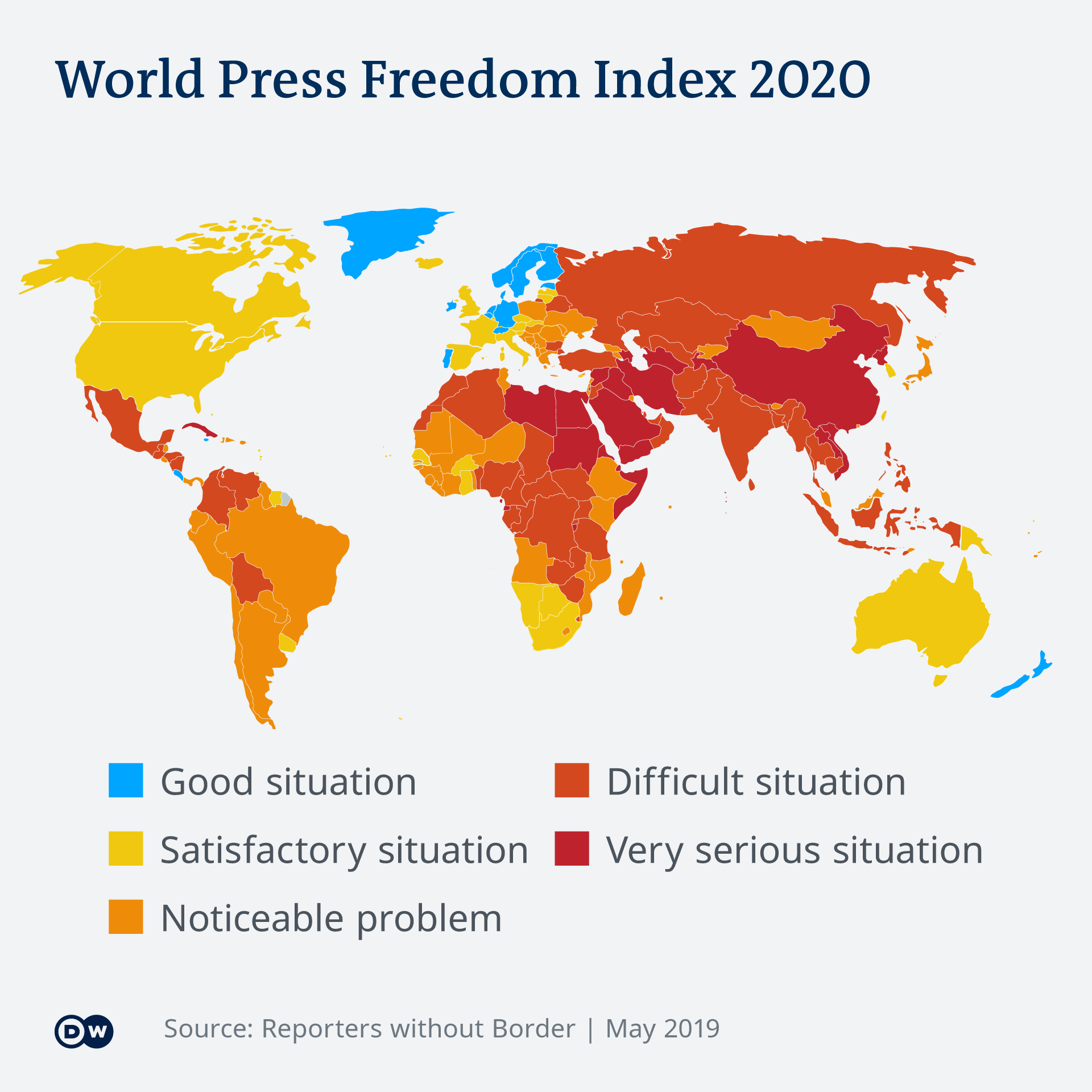 Infografik World Press Freedom Index 2020 EN