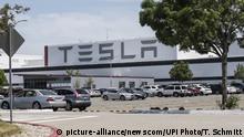 The idle Tesla Factory is seen in Fremont, California on Sunday, May 10, 2020. Shelter in place orders because of coronavirus have closed the plant. In a series of tweets Saturday, Tesla CEO Elon Musk threatened to move the company's headquarters to Texas or Nevada, where shelter-in-place rules are less restrictive. Photo by Terry Schmitt/UPI Photo via Newscom picture alliance |
