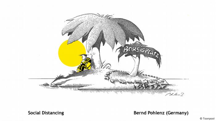  Cartoon mit dem Titel 'Social Distancing' (von Bernd Pohlenz)