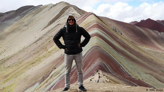 Lukas on the Vinicunca (Rainbow Mountain) in Peru( DW/L. Stege)