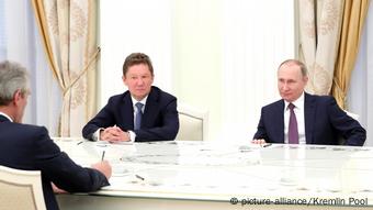 Vladimir Putin, Alexey Miller und Rainer Seele