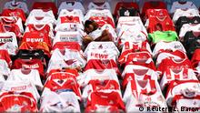Soccer Football - Bundesliga - FC Cologne v 1. FSV Mainz 05 - RheinEnergieStadion, Cologne, Germany - May 17, 2020 The stands are seen covered with team shirts, as play resumes behind closed doors following the outbreak of the coronavirus disease (COVID-19) Lars Baron/Pool via REUTERS DFL regulations prohibit any use of photographs as image sequences and/or quasi-video