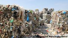 Thema: Seit 2004 ist die Zahl der Kunststoffabfälle, die aus EU-Ländern in die Türkei importiert werden, 173-mal gestiegen. Während der Kampf gegen Plastik in der Türkei weitergeht, nehmen die Einfuhren von Kunststoffabfällen weiter zu. © Greenpeace Mittelmeer/Türkei