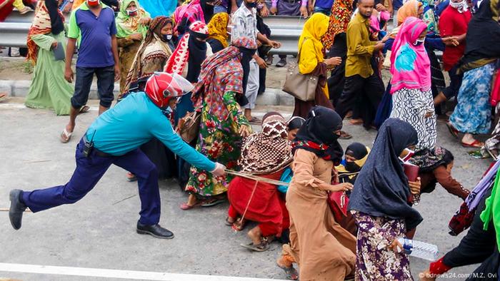 Garment workers in Bangladesh's capital Dhaka took to the streets to demand payment of wages in May, police later dispersed them