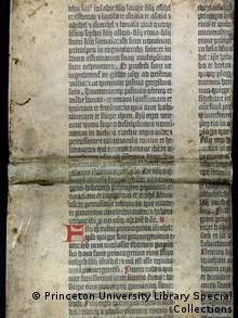 Фрагмент, який зберігається у бібліотеці Принстонського університету, декілька століть використовувався як обкладинка для книги 1666 року