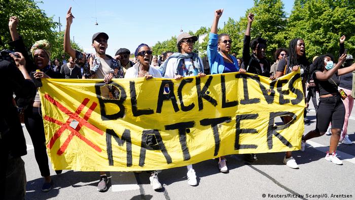 Black Lives matter demonstration in Copenhagen, Denmark on May 31, 2020