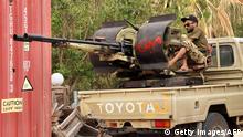 01.06.2020 *** Fighters loyal to the internationally recognised Libyan Government of National Accord (GNA) are pictured during clashes with forces loyal to strongman Khalifa Haftar in an area south of the Libyan capital Tripoli on June 1, 2020. - Libyan military strongman Khalifa Haftar's forces said they retook a district south of Tripoli, after a series of losses to pro-unity government troops. The 2011 uprising that toppled and killed longtime dictator Moamer Kadhafi plunged Libya into years of chaos, with two rival administrations and scores of militias struggling for power. Haftar, who controls much of eastern and southern Libya, launched an offensive last spring to seize Tripoli from the United Nations-recognised GNA. (Photo by - / AFP) (Photo by -/AFP via Getty Images)