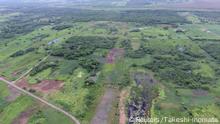 An aerial view of the ancient Maya Aguada Fenix site in Mexico's Tabasco state, with causeways and reservoirs in the front and the Main Plateau in the back, is seen in this image released on June 3, 2020. Takeshi Inomata/Handout via REUTERS ATTENTION EDITORS - NO RESALES. NO ARCHIVES THIS IMAGE HAS BEEN SUPPLIED BY A THIRD PARTY.
