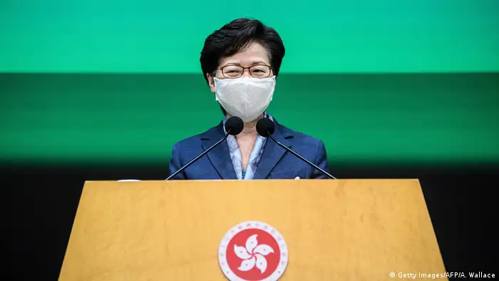 Hongkong | Carrie Lam während Pressekonferenz