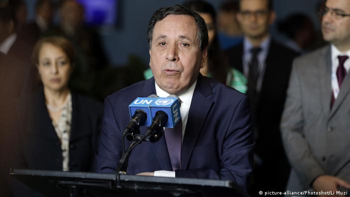 أرشيف: خميس الجهيناوي وزير الخارجية التونسي السابق في الأمم المتحدة سنة 2019