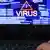 Надпись "Вирус" на экране ноутбука