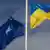 Прапори Північноатлантичного альянсу та України 
